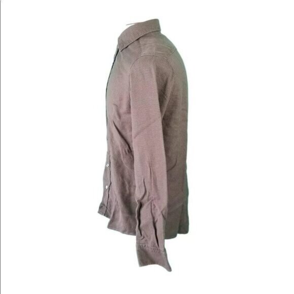 Hugo Boss Medium Brown Mini Check Cotton Long Sleeve Button Front Shirt - Picture 4 of 6